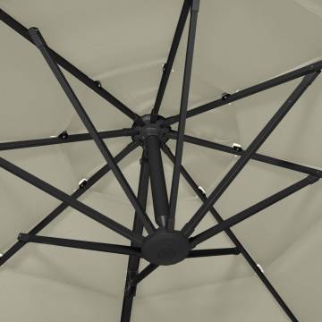 4-Tier Parasol with Aluminium Pole in Sand - 3x3 m