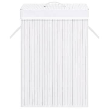 Bamboo Laundry Basket White 72 L - Stylish & Functional Storage