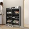 Wall Shoe Cabinets 4 pcs High Gloss Grey | Hipomarket UK