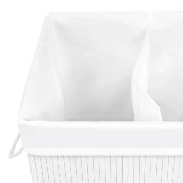 Bamboo Laundry Basket White 72 L - Stylish & Functional Storage