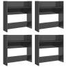 Wall Shoe Cabinets 4 pcs High Gloss Grey | Hipomarket UK