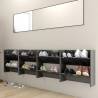 Wall Shoe Cabinets 4 pcs High Gloss Grey | Hipomarket UK