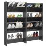 Wall Shoe Cabinets 4 pcs High Gloss Grey | Hipomarket UK