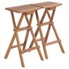 Elegant Folding Bar Stools Set - Solid Teak Wood (2 pcs)