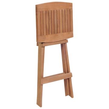 Elegant Folding Bar Stools Set - Solid Teak Wood (2 pcs)