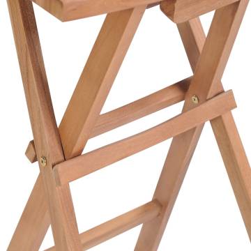 Elegant Folding Bar Stools Set - Solid Teak Wood (2 pcs)