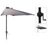 ProGarden Half Round Parasol 250 cm in Light Grey