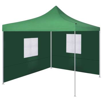 Foldable 3x3m Tent with 2 Walls – Green Outdoor Canopy