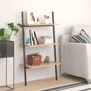 3-Tier Leaning Shelf - Light Brown & Black | Hipomarket