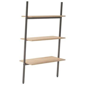 3-Tier Leaning Shelf - Light Brown & Black | Hipomarket