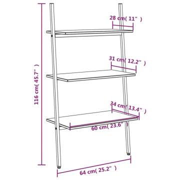 3-Tier Leaning Shelf - Light Brown & Black | Hipomarket