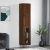 Highboard Brown Oak 34.5x34x180 cm Engineered Wood Colour brown oak Quantity in Package 1 Model 1 glass door 