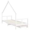 Kids Bed Frame with Drawers - White Solid Pine 80x200 cm