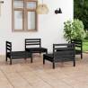 4 Piece Garden Lounge Set - Black Solid Pinewood | HipoMarket