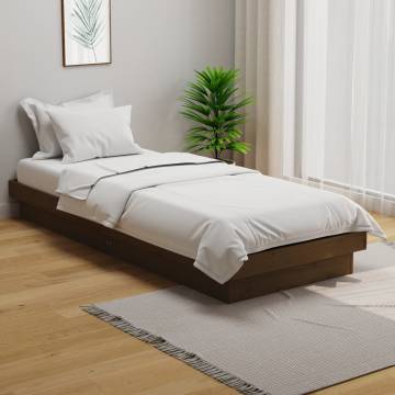 Honey Brown Solid Wood Bed Frame 75x190 cm | HipoMarket