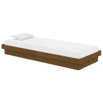 Honey Brown Solid Wood Bed Frame 75x190 cm | HipoMarket