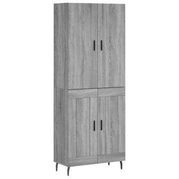 Stylish Highboard Grey Sonoma - 69.5x34x180 cm