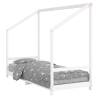 Kids Bed Frame White - Solid Pine Wood 80x200 cm | Hipo Market