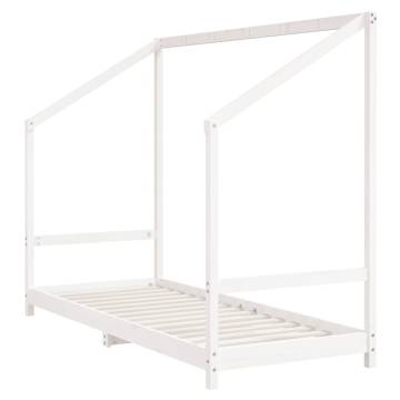 Kids Bed Frame White - Solid Pine Wood 80x200 cm | Hipo Market