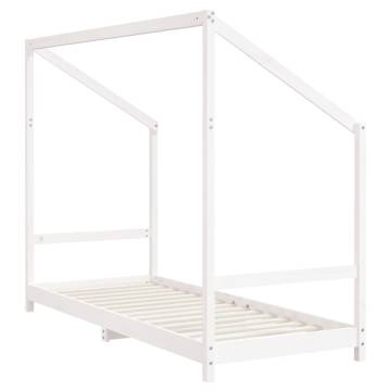 Kids Bed Frame White - Solid Pine Wood 80x200 cm | Hipo Market