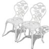 Bistro Chairs 2 pcs Cast Aluminium White Colour white Quantity in Package 2 Number of 