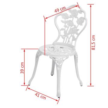 Bistro Chairs 2 pcs Cast Aluminium White - Stylish & Durable