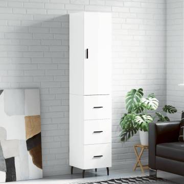 Highboard High Gloss White - Stylish Storage Solution