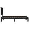 Black Solid Wood Bed Frame with Headboard | 100x200 cm