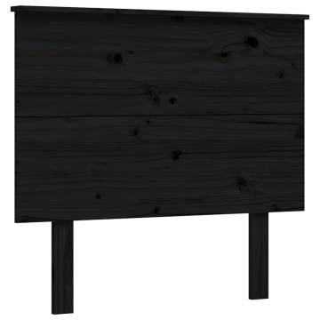 Black Solid Wood Bed Frame with Headboard | 100x200 cm