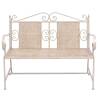 Vintage White 115 cm Steel Garden Bench - Elegance & Durability