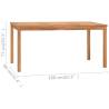 Garden Dining Table - Solid Teak Wood | 160x80 cm