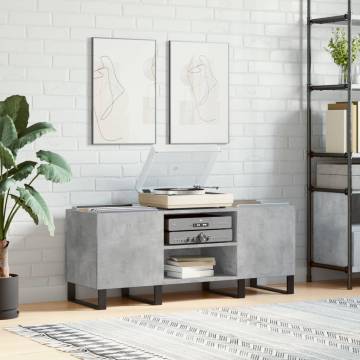 Concrete Grey Record Cabinet - Store Your Vinyl Records Stylishly