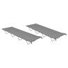 Camping Beds 2 pcs 180x60x19 cm Oxford Fabric and Steel Grey Colour grey Quantity in Package 2 