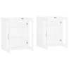 Elegant Wall Mounted Cabinets - 2 pcs White Engineered Wood