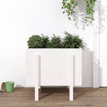 Garden Planter White 62x50x57 cm - Solid Wood Pine