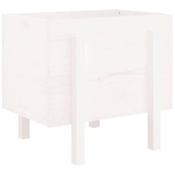 Garden Planter White 62x50x57 cm - Solid Wood Pine