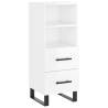 Stylish Highboard High Gloss White - 34.5x34x180 cm