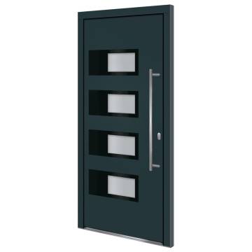 Front Door Anthracite 100x210 cm Aluminium and PVC - HipoMarket