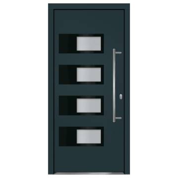 Front Door Anthracite 100x210 cm Aluminium and PVC - HipoMarket