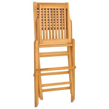 Folding Garden Chairs - 2 pcs Solid Teak Wood | HipoMarket