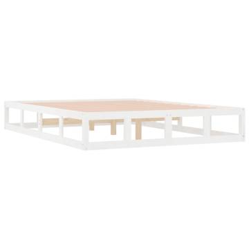 White Bed Frame 180x200 cm Super King Size - Solid Wood