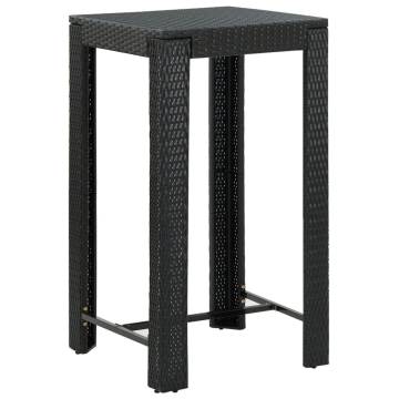 Stylish Black Garden Bar Table - 60.5x60.5x110.5 cm