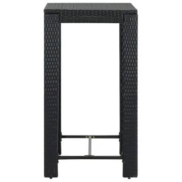 Stylish Black Garden Bar Table - 60.5x60.5x110.5 cm