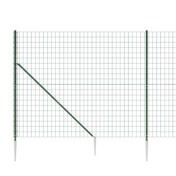 Wire Mesh Fence with Spike Anchors Green 2.2x10 m - HipoMarket