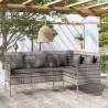 L-shaped Couch Sofa with Cushions Poly Rattan Grey Colour grey Quantity in Package 1 Material poly rattan 