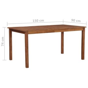 Solid Acacia Wood Garden Table - 150x90cm | HipoMarket