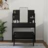 Dressing Table Set with LED Black Engineered Wood Colour black Size 96 x 40 x 142 cm Quantity in Package 1 