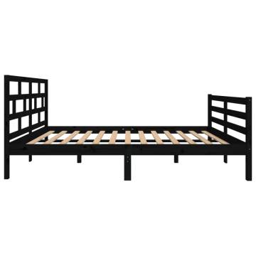 Black Solid Wood Pine Bed Frame - 120x200 cm | HipoMarket