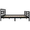 Black Solid Wood Pine Bed Frame - 120x200 cm | HipoMarket