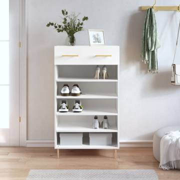 Elegant White Shoe Cabinet - 60x35x105 cm - Durable Design